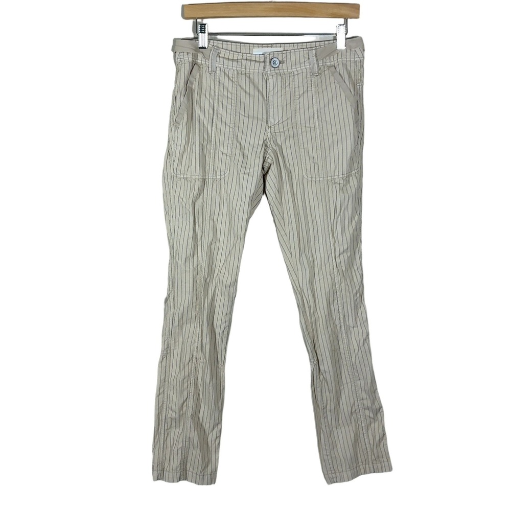 Hei Hei Anthropologie Pinstripe Utility Slim Straight Leg Pants Beige Size 26